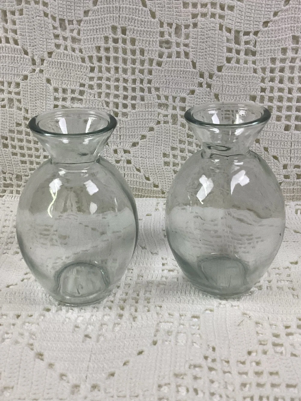 Clear Glass Bud Vases - Set of 2
